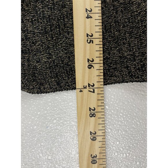 Womens M/L Gold Black Metallic Witchy Cozy Knit Open Front Cardigan Sweater VTG - Picture 8 of 13